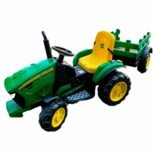 TRACTOR A BATERIA Y A CONTROL REMOTO 2 MOTORES CON MÚSICA C/BLUETOOTH, AUX USB CAPAC/2 NIÑOS VERDE