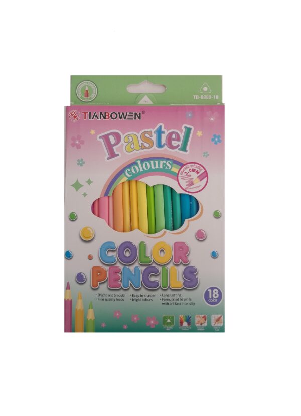 PACK DE 18 LAPICES DE COLORES PASTEL