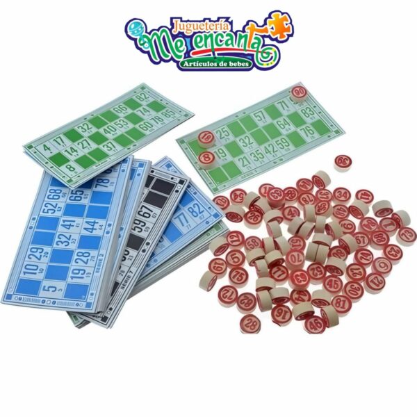 JUEGO DE BINGO CON NUMEROS DE MADERA