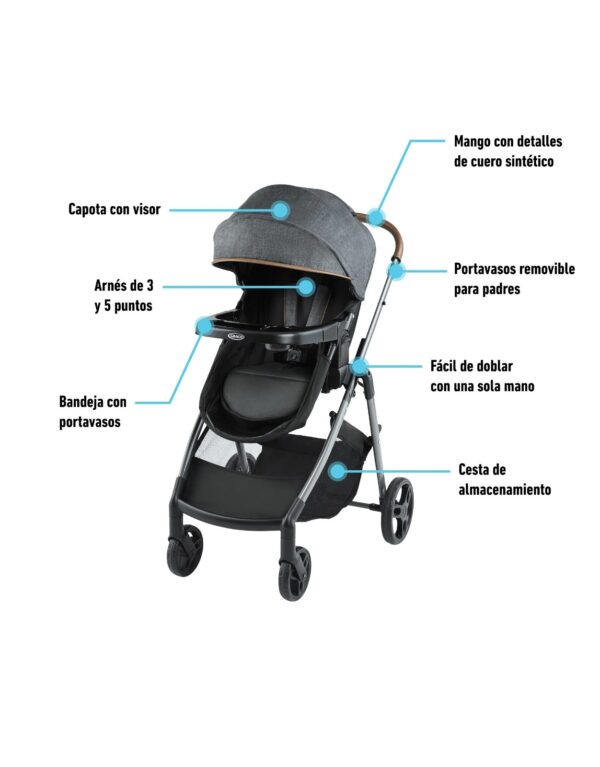 Carrito De Paseo Graco Travel System Modes Trio Con Baby Seat Hemlock