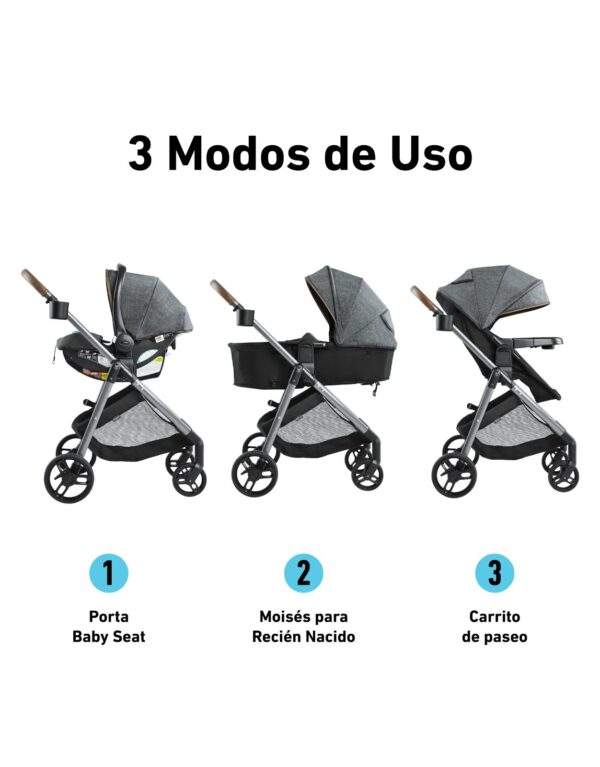 Carrito De Paseo Graco Travel System Modes Trio Con Baby Seat Hemlock