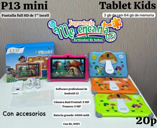 TABLET PARA NIÑOS DISEÑO HONGO