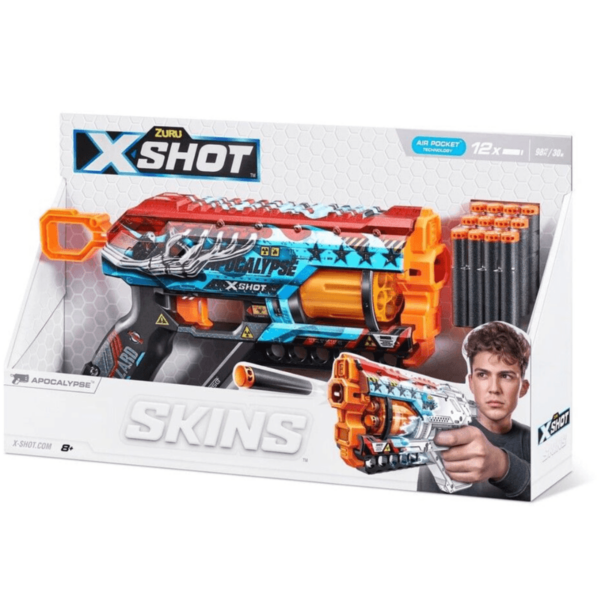 PISTOLA X SHOT SKINS SURTIDO DE 12 BALAS