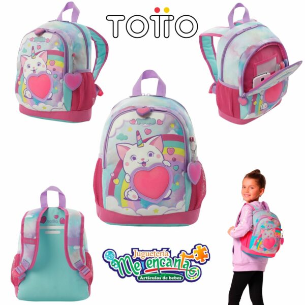 MOCHILA TOTTO SWEETY HEART DE ESPALDA