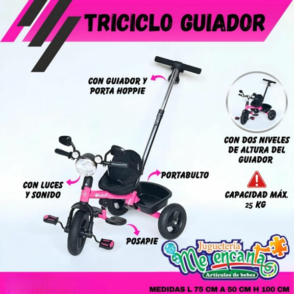TRICICLO GUIADOR ROSA