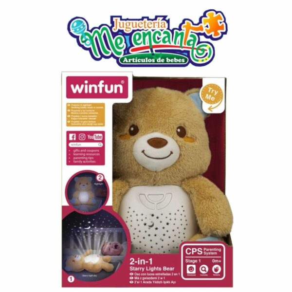 Oso de Peluche 2 en 1 con Luces y Sonido de WinFun