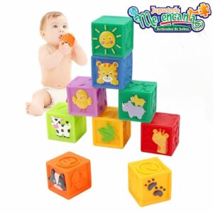 Set de 9 bloques de juguete de goma