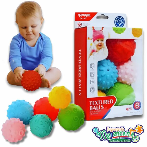 Set de 6 Pelotas Sensoriales para Bebes