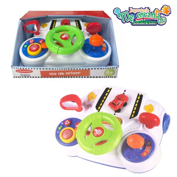 Volante interactivo con luces y sonidos infunbebe