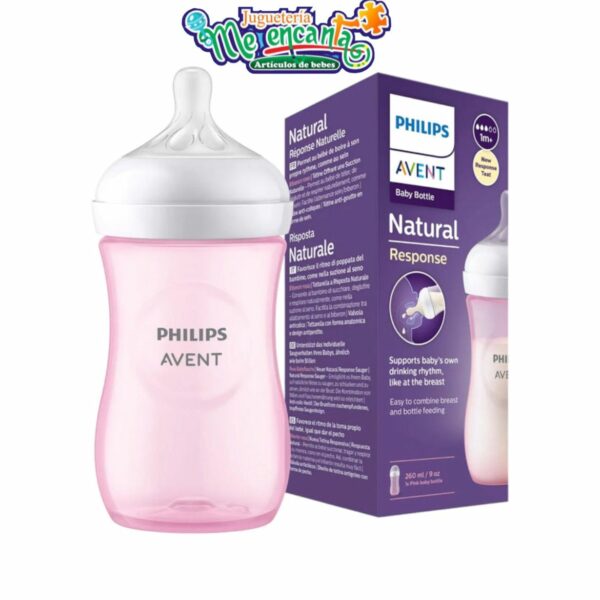 Biberón Philips Avent Natural 3.0 rosa 260 ml