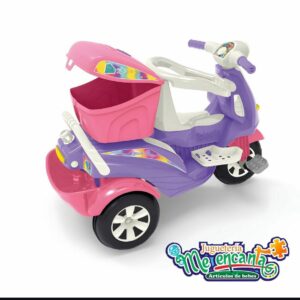 Triciclo Calesita Moto con Empujador Rosa