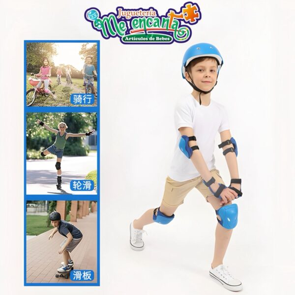 Casco de bicicleta para niños con rodilleras, coderas y muñequeras - Imagen 5