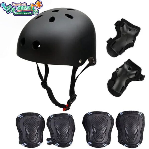Casco de bicicleta para niños con rodilleras, coderas y muñequeras - Imagen 3