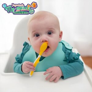 DR BROWN'S - Cucharas largas para comer, 2 piezas | Amarillas y verdes