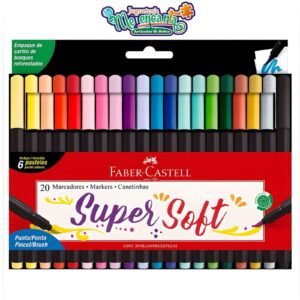 MARCADORES DE 20 COLORES SUPERSOFT FABER-CASTELL