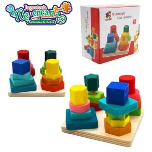 JUGUETE EDUCATIVO DE MADERA CON FORMAS GEOMETRICAS