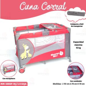 CUNA CORRAL MAMMA MIA ROJO