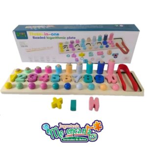 TABLERO DIDACTICO DE MADERA 3 EN 1