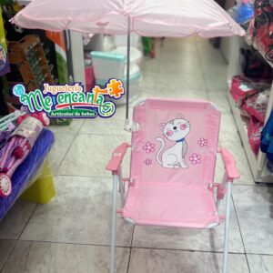 SILLA DE PLAYA PLEGABLE CON SOMBRILLA AJUSTABLE